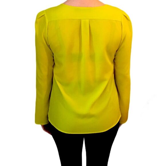 The Limited Yellow Scoop Neck Gold Button Blouse - Picture 11 of 14